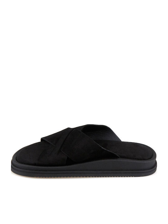 Кожени Дамски Сандали Flatforms Черни