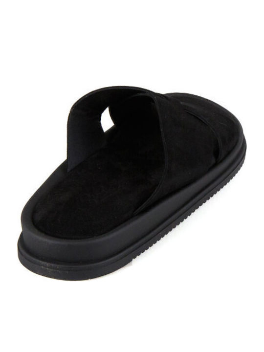Кожени Дамски Сандали Flatforms Черни