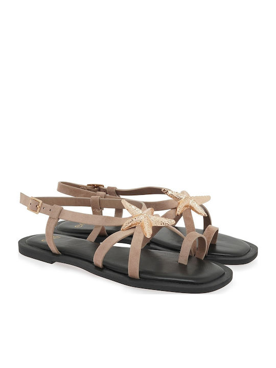 Women's Beige Flat Sandals