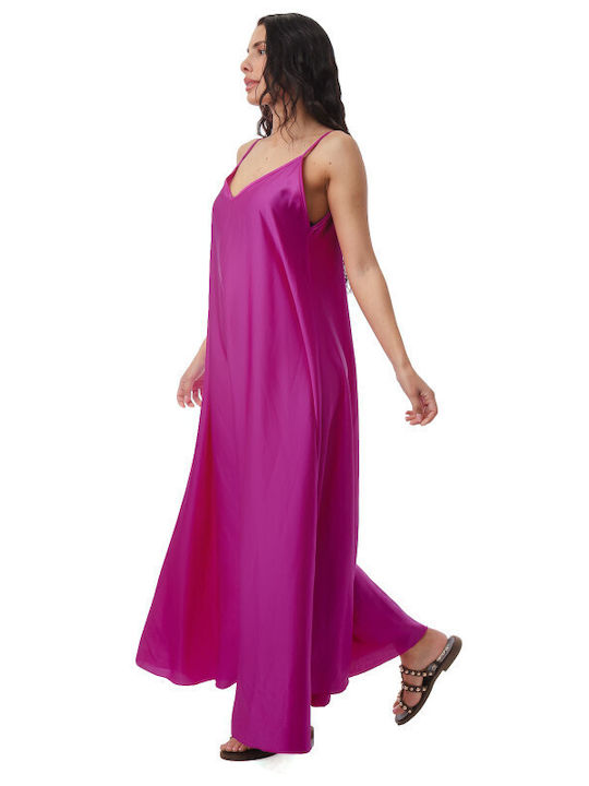 Sommer Maxi Kobi-Nezong Satin Kleid Magenta