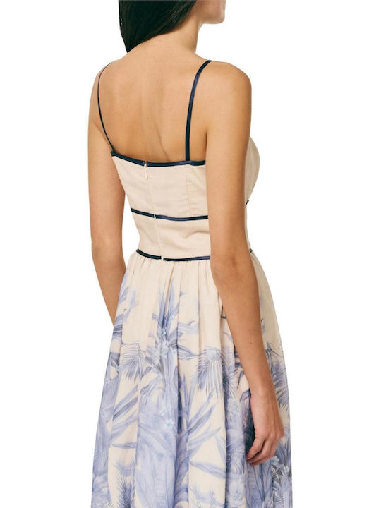 Summer Midi Evening Dress Blue