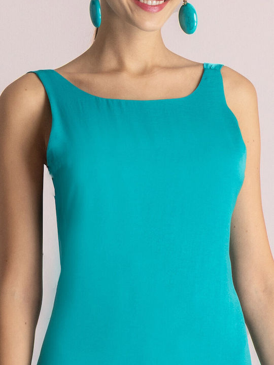Καλοκαιρινό Maxi Φόρεμα για Γάμο / Βάπτιση Σατέν Emerald