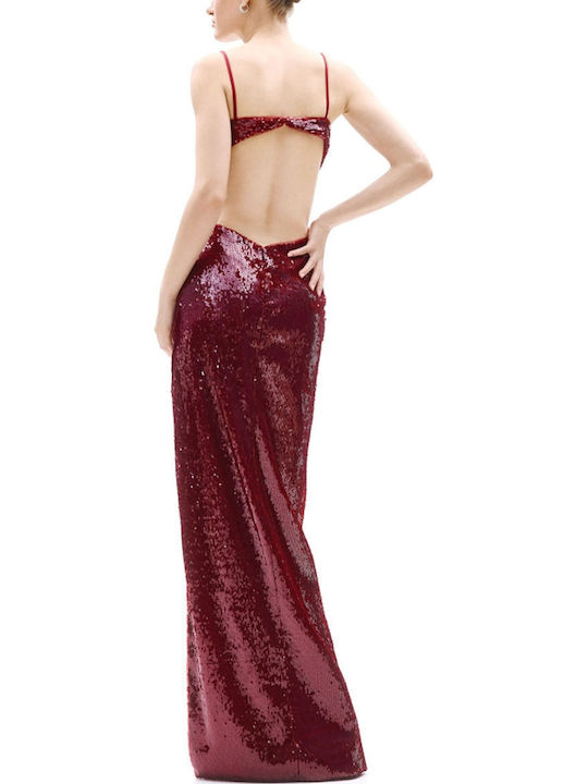 Maxi Abendkleid Off-Shoulder Burgundisch A4785 Wein