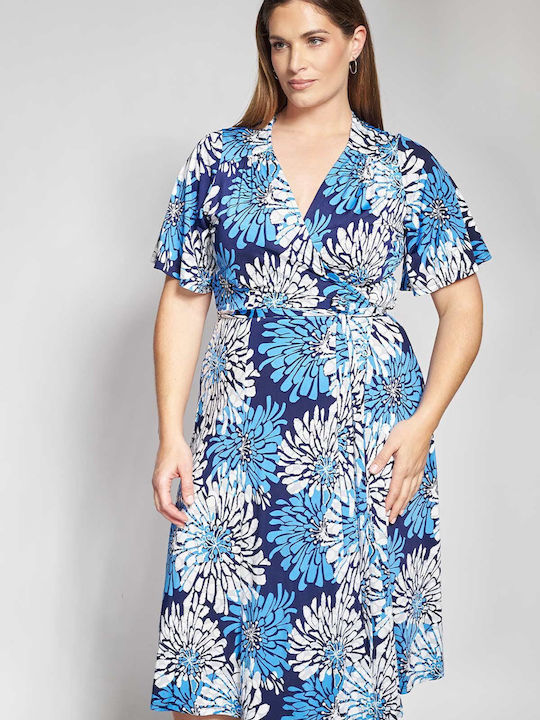 Rochie De Vară Pentru Femei Midi Wrap-Around Cu Volane Albă