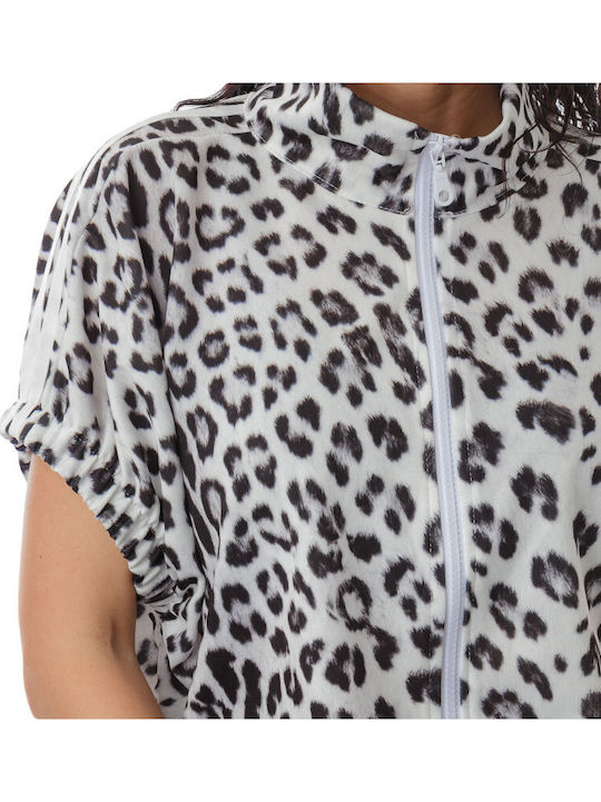 White Set Palazzo Jacket Animal Print Stripes