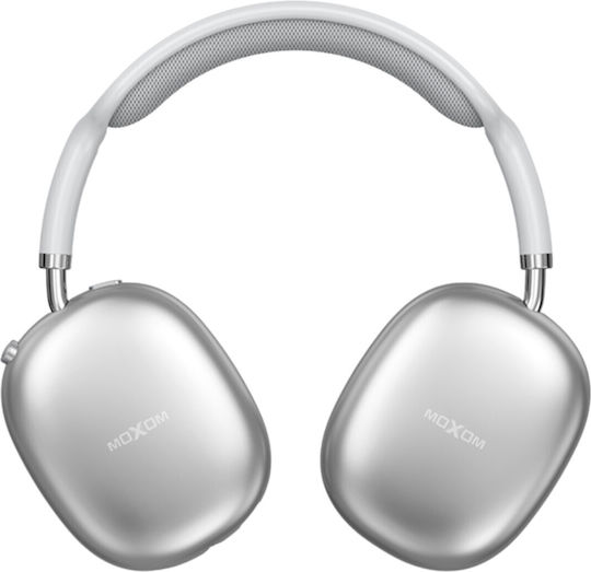 Moxom MX-WL75 Ασύρματα / Ενσύρματα Over Ear Ακουστικά και Quick Charge Ασημί