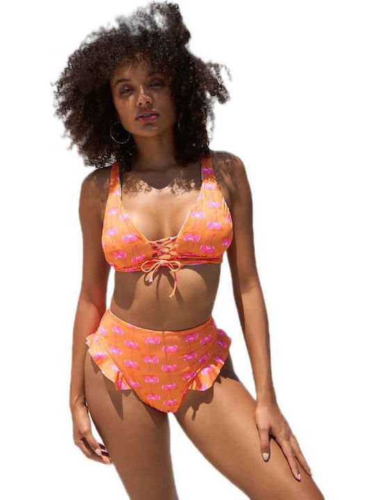 Bikinihosen Slip Hohe Taille Orange