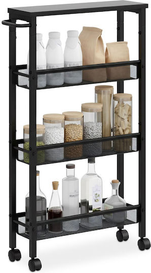 Relaxdays Floor Bathroom Shelf Metal with 4 Shelves 77x13x45.5cm Black Relaxdays Floor Bathroom Shelf Metal with 4 Shelves 77x13x45.5cm Black