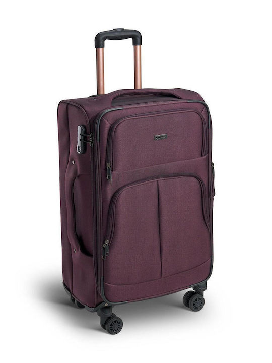 Xplorer Fabric Dark Purple Suitcases With 4 Wheels Set Of 2 Pieces