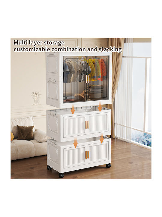 Double Door White Wardrobe 55x33x117.3cm