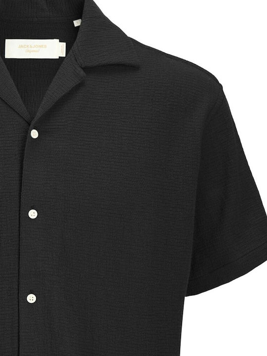 Jack & Jones Resort Short Sleeve Striped Shirt Black