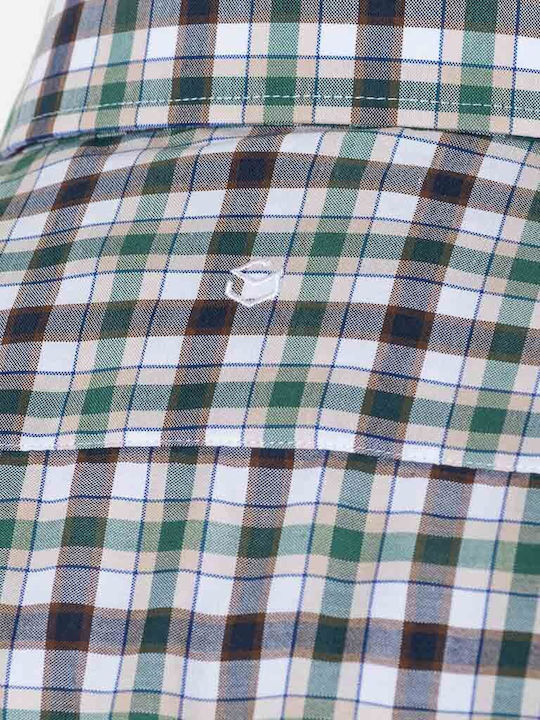 Long Sleeve Shirt Regular Fit Checked Green