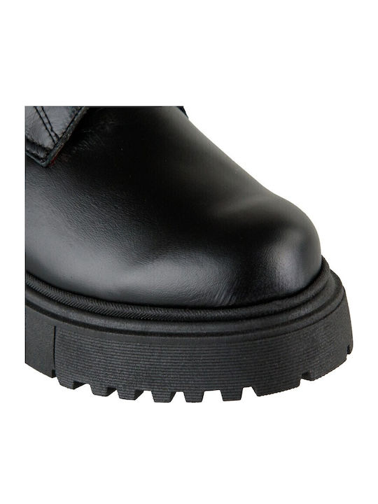 Leather Women's Combat Boots Black