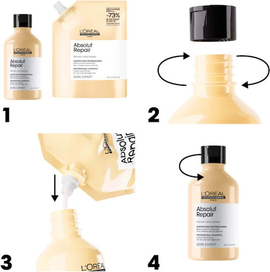 L'Oréal Professionnel Absolut Repair Refill Σαμπουάν Αναδόμησης/Θρέψης για Ταλαιπωρημένα Μαλλιά 1000ml