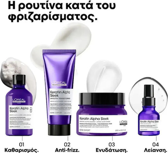 L'Oréal Professionnel Keratin Alpha Sleek Σαμπουάν Αναδόμησης/Θρέψης & Όγκου 1500ml