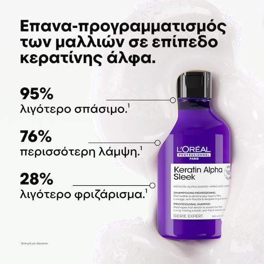 L'Oréal Professionnel Keratin Alpha Sleek Σαμπουάν Αναδόμησης/Θρέψης & Όγκου 1500ml