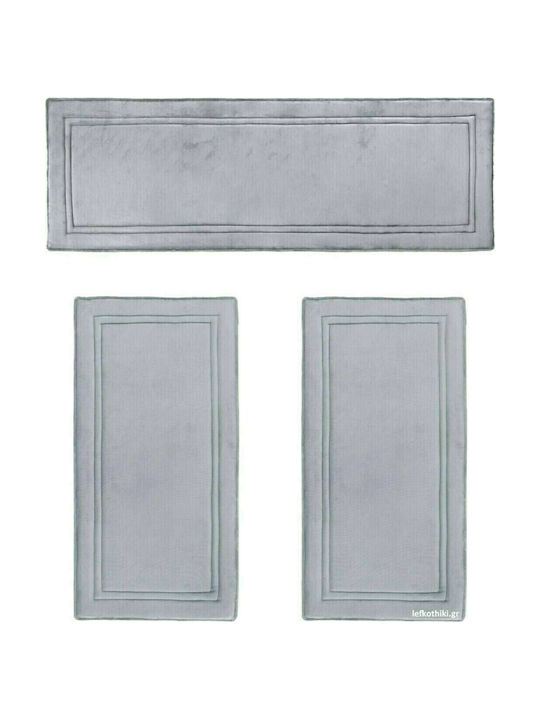 Guy Laroche Softy Modern Bedroom Rugs Set Silver 1176086219004 3pcs