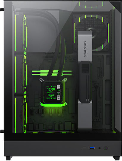 GameMax T20 Gaming Micro Tower Кутия за Компютър със Страничен Прозорец и ARGB Осветление Черна