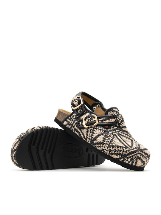 Leather Mules with High Heel in Ecru Colour