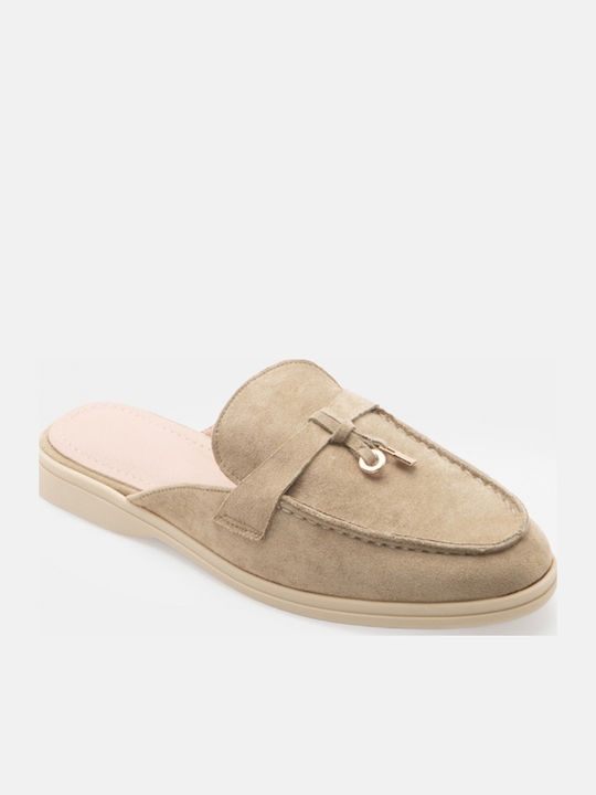 Mules With Heel In Green Colour