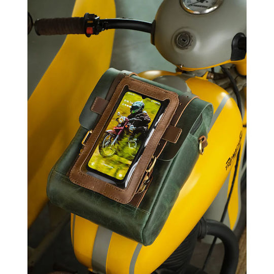 Trip Machine Motorrad-Tanktaschen Lederne 4.4lt Waldgrün