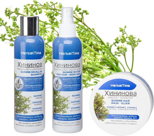 Rosa Impex Herbal Time Quinine Shampoos Gegen Haarausfall für Empfindliche Kopfhaut für Alle Haartypen 200ml