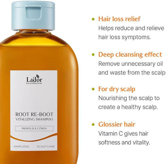 Lador Root Re-Boot Vitalizing Прополис и Цитрон Шампоан против Косопад 300мл
