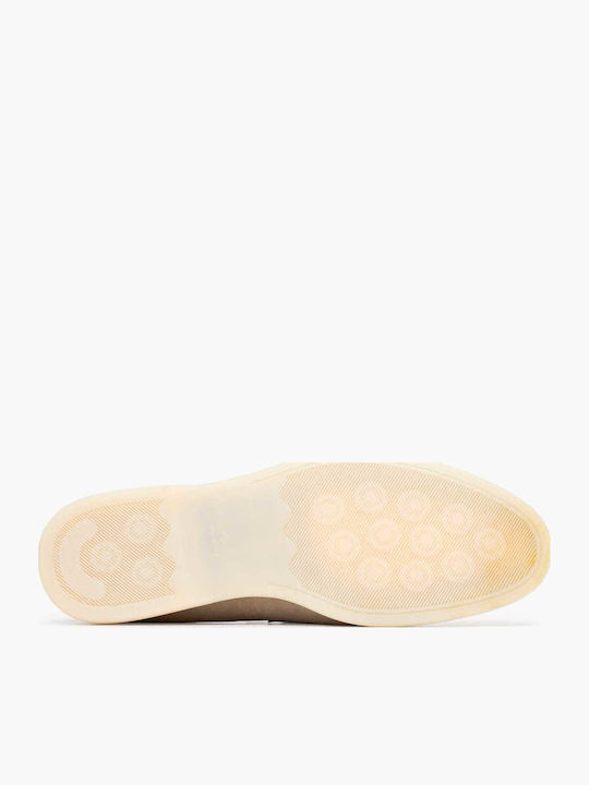 Leather Men's Loafers in Beige Colour