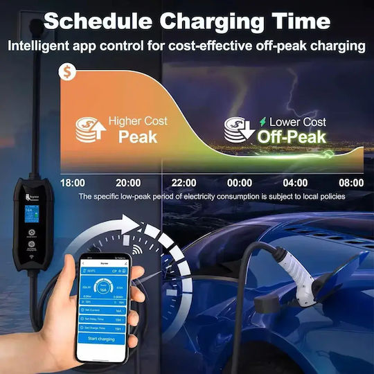 Feyree Portable Single Phase 3.5kW Charging Station with Built-in Cable Type 2