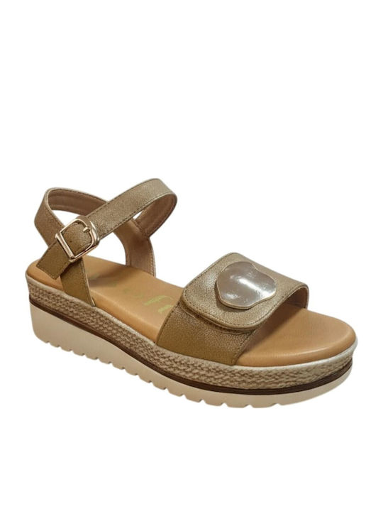 Damen Anatomische Flache Sandalen Tabac Braun