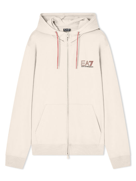 Cardigan with Hood Red-Black-Beige