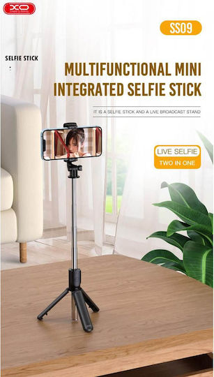 XO Ss09 Selfie Stick Τρίποδο Κινητού Bluetooth Μαύρο