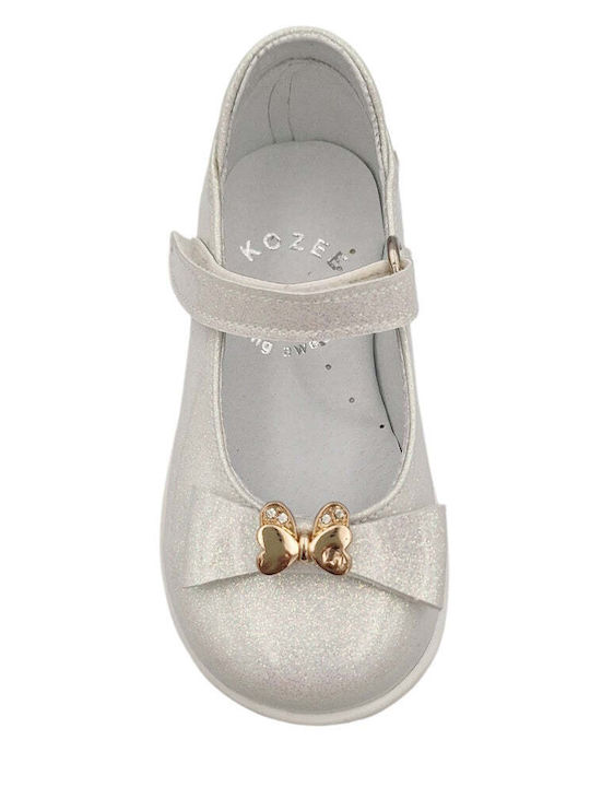 Kinder Pumps & Ballerinas Anatomisch mit Bügel- und Schleifenverschluss Leder Weiß