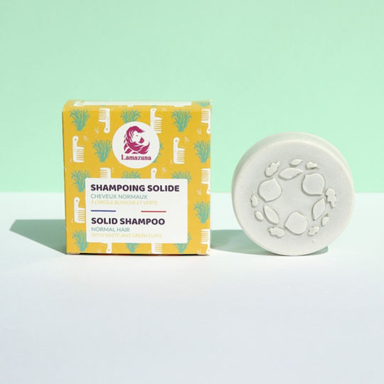 Lamazuna White and Green Clay Solid Shampoo for Normal Hair 70gr