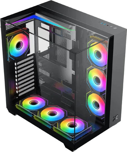 Xigmatek Aqua V Gaming Мини Кула Кутия За Компютър Със Страничен Прозорец Черна