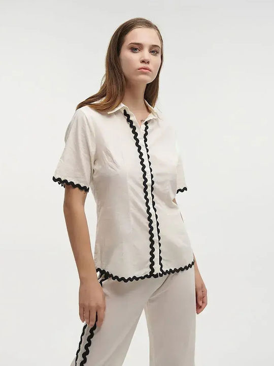 Long Sleeve Women's Shirt Ecru