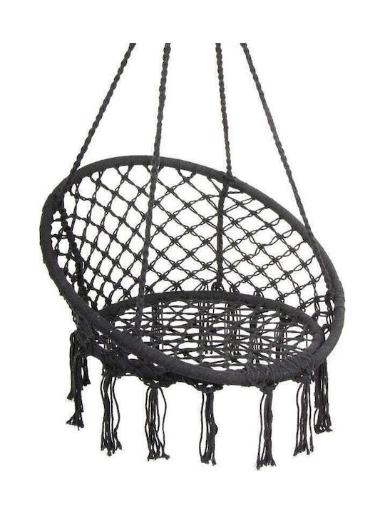 Swing Armchair with Stand and Pillow Fabric Gray Load Capacity up to 120kg L80xW80xH60cm