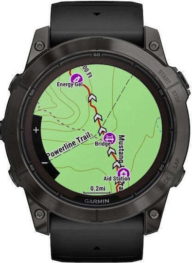 Garmin Fenix 7X Pro Sapphire Solar Edition Titan 51mm Wasserdicht Smartwatch mit Pulsmesser (Carbon Grey DLC Titanium with Black Band)