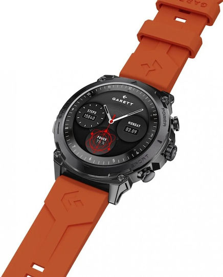 Garett Atom Rostfreier Stahl 47mm Smartwatch mit EKG (Schwarz - M/L)