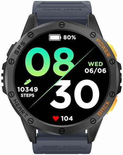 Gravity GT24 48mm Smartwatch with Heart Rate Monitor Black