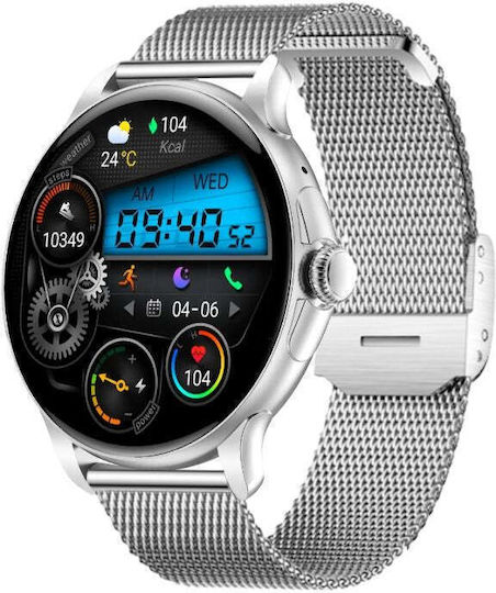 Έξυπνο Ρολόι Rubicon Smartwatch Rubicon Rncf35 Ασημί Κλήσεις Ειδοποιήσεις Bt Call