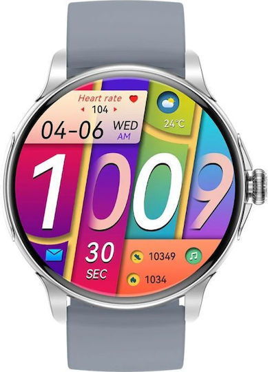 Έξυπνο Ρολόι Rubicon Smartwatch Rubicon Rncf35 Ασημί Κλήσεις Ειδοποιήσεις Bt Call