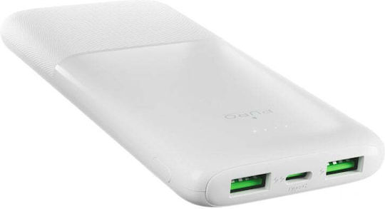 Puro Daily 10 Plus Power Bank 10000mAh 22.5W με 2 Θύρες USB-A και Θύρα USB-C Power Delivery Λευκό