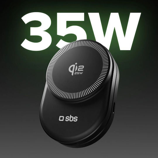 SBS Ασύρματος Φορτιστής Qi2 25W Μαύρος (Qi2.2)