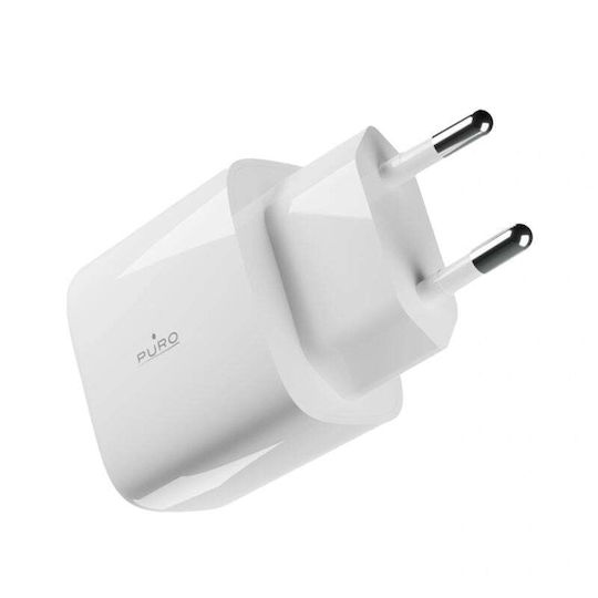 Puro Φορτιστής Χωρίς Καλώδιο με Θύρα USB-C 25W Power Delivery Λευκός (Prolite)