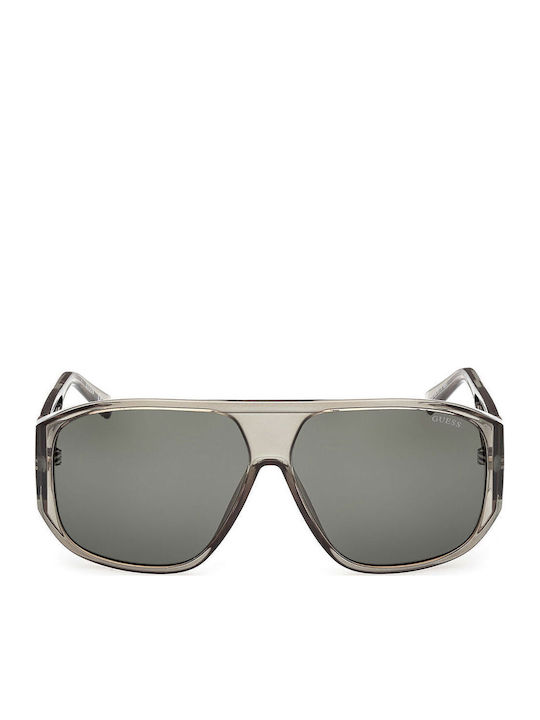 Guess Männliche Sonnenbrillen mit Schwarzem Horn umrandetem Rahmen und Grünen Gläsern GU00135 93N
