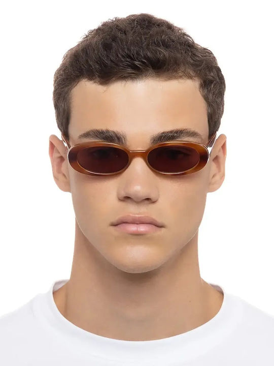 Le Specs Outta Love Caramel Tan Damen Sonnenbrille mit Braun Kunststoff Gestell und Braun Linse LSP1802190