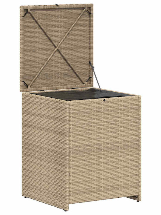 vidaXL Outdoor Storage Box Rattan Beige L55xW55xH69cm