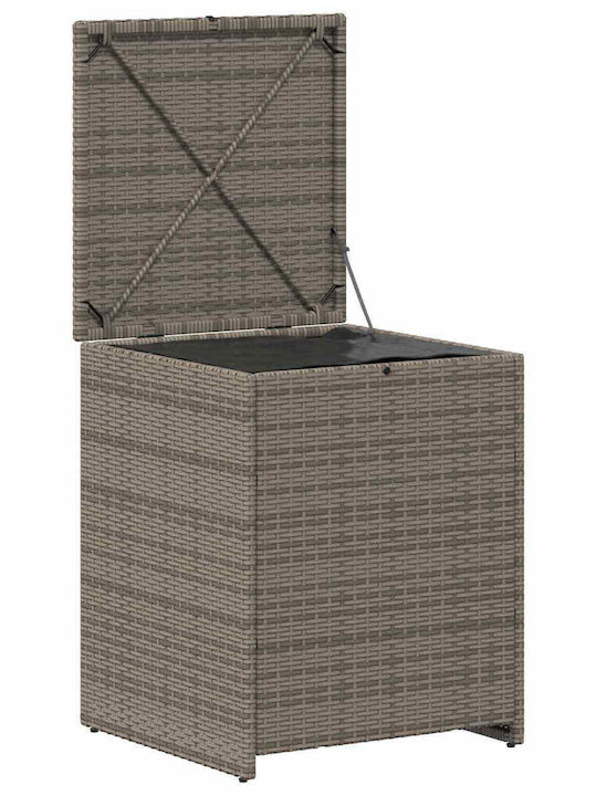 vidaXL Outdoor Storage Box Rattan Gray L55xW55xH69cm