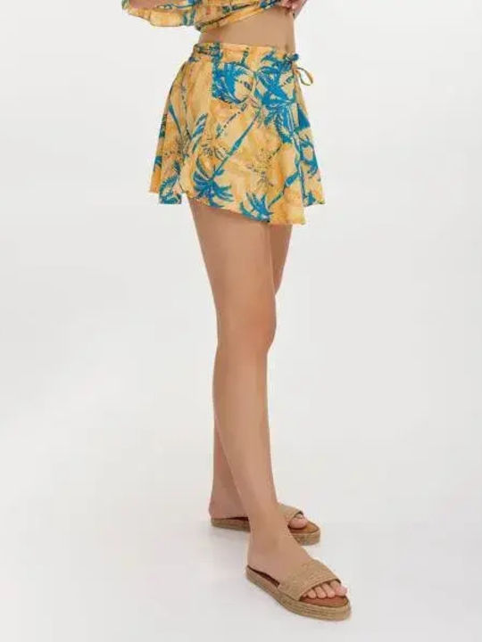 Damen-Shorts Türkis/Orange
